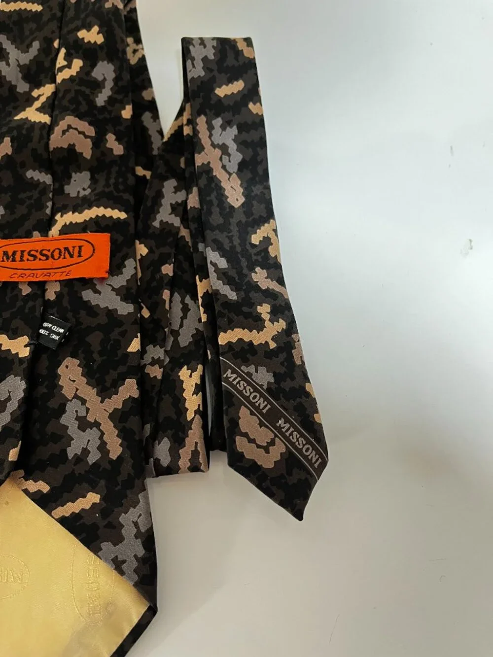 MISSONI CRAVATTE Geometric Multicolor Made in Spain SILK NECKTIE- Preowned